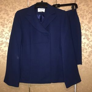 Kasper ASL Blue Bow Blazer Jacket Skirt Suit 6